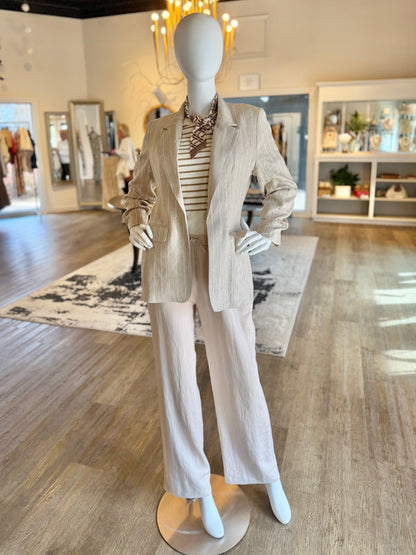 Crinkle Trousers in light sand by Esqualo