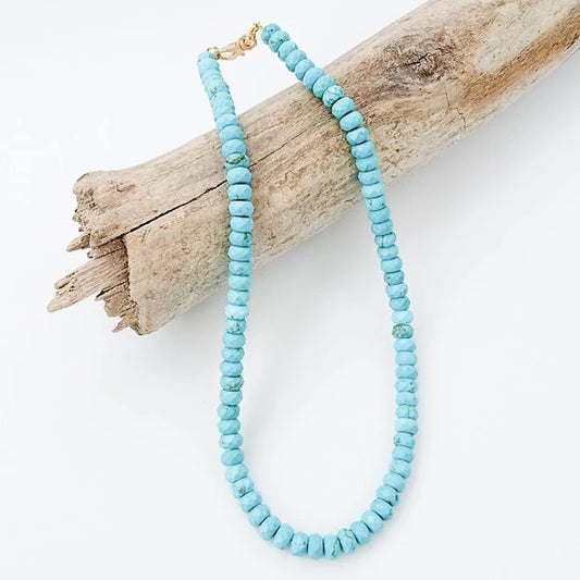 Rondelle 18" Necklace in turquoise by Virtue