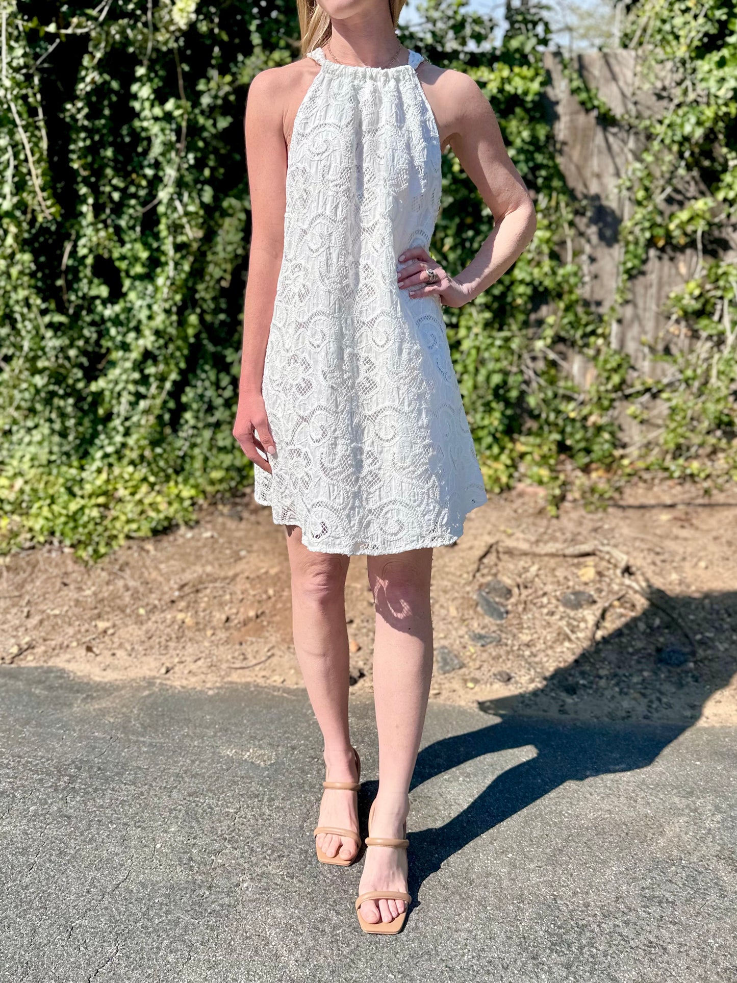 Afnane Shift Dress in blanc by FRNCH