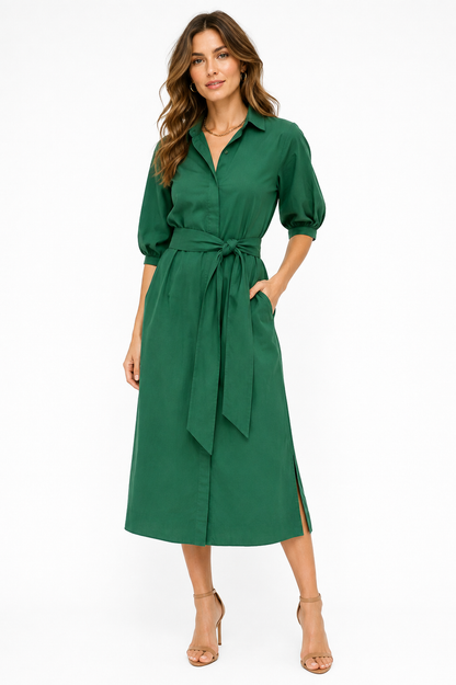 Amelie Maxi Dress in forest green by Fraiche