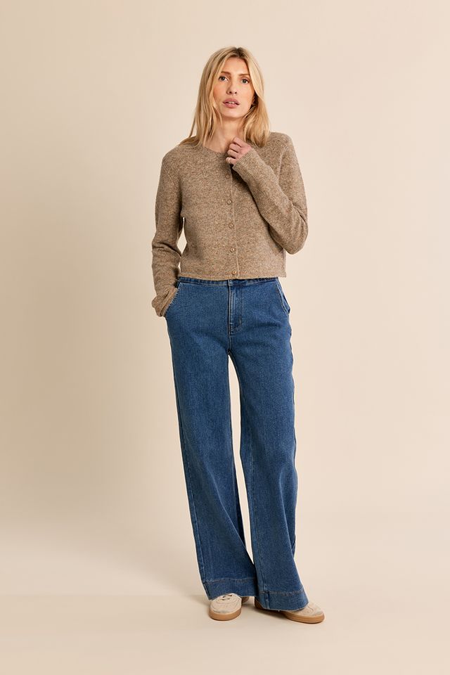 Basic Cardigan in camel by Molly Bracken