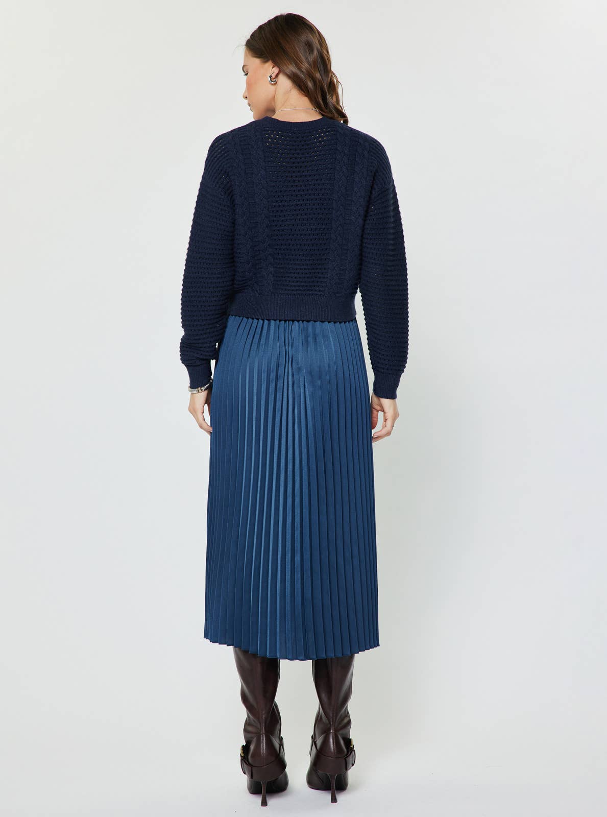 Sweater Dress Set in navy by Current Air