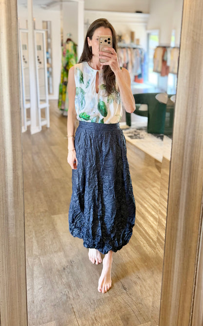 Raso Fant Printed Top in olive by B-YU