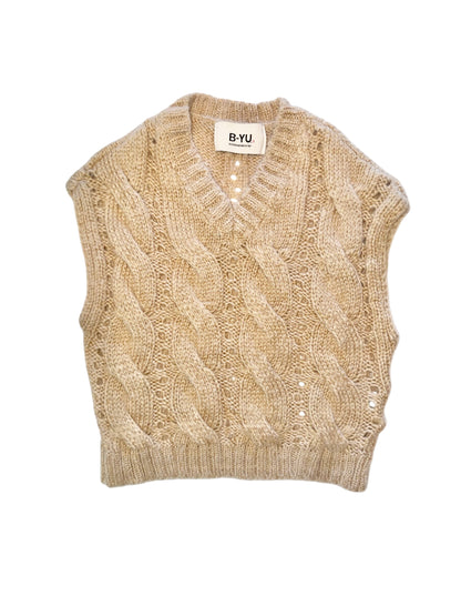 Crochet Vest in beige by B-YU