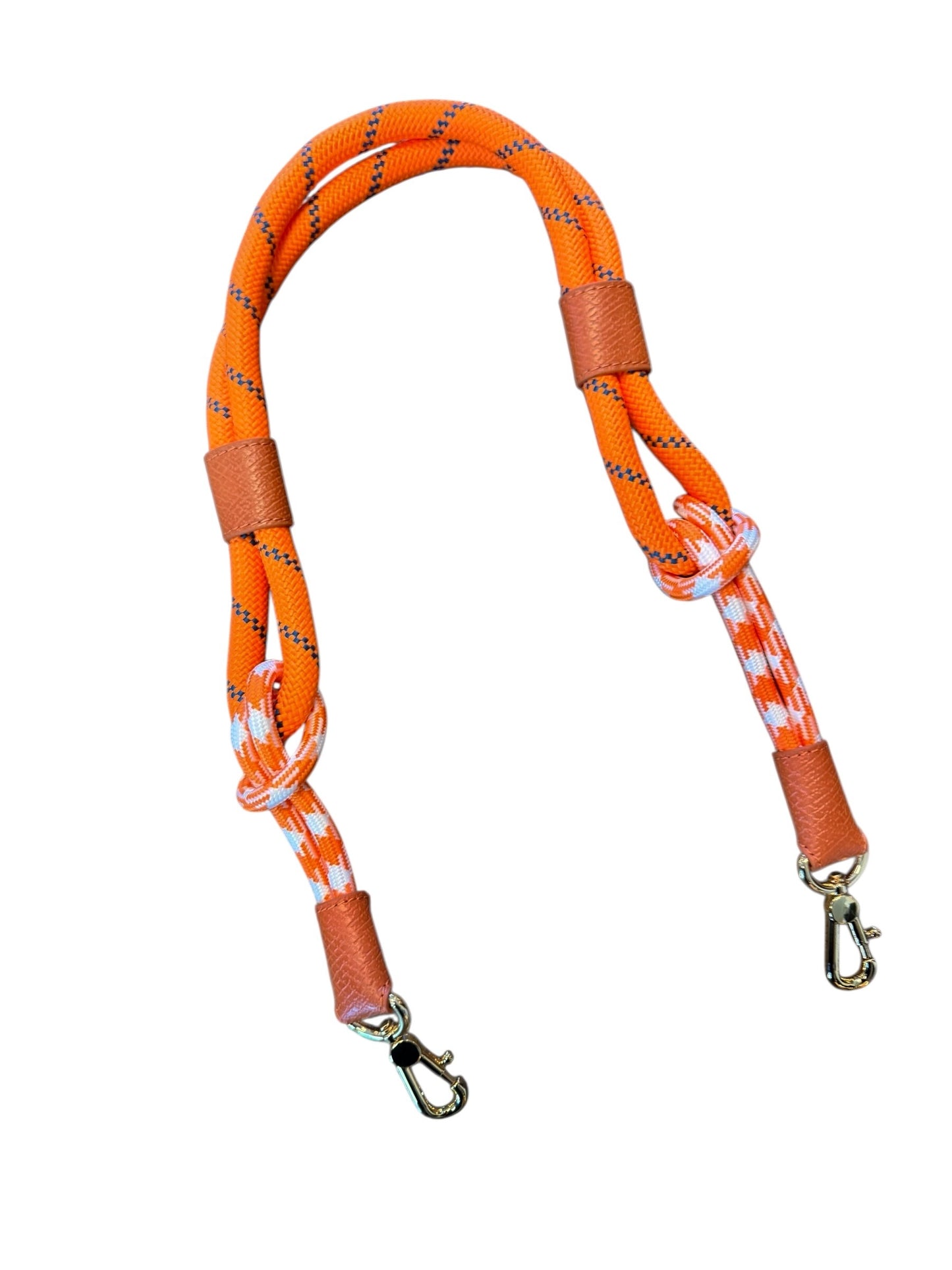Braided Nylon Strap in orange rope with a netted carrot skin