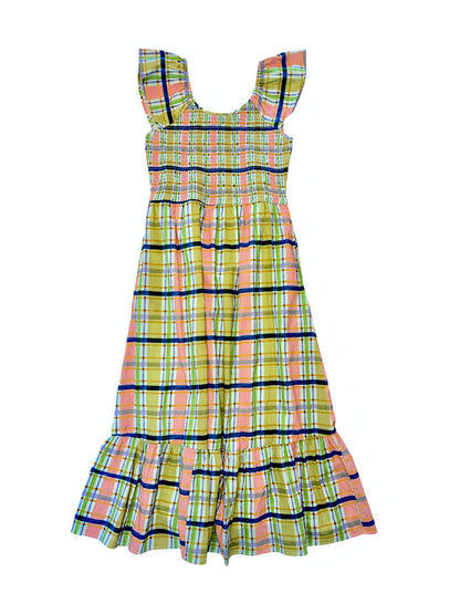 Goldie Dress in camden pink plaid by Beau & Ro