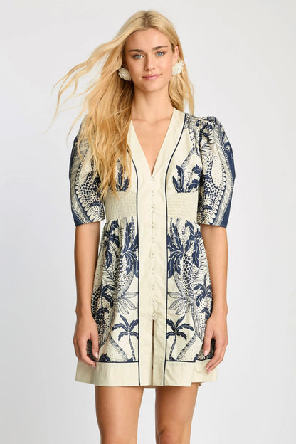 Lucinda Dress in ink island by Caballero