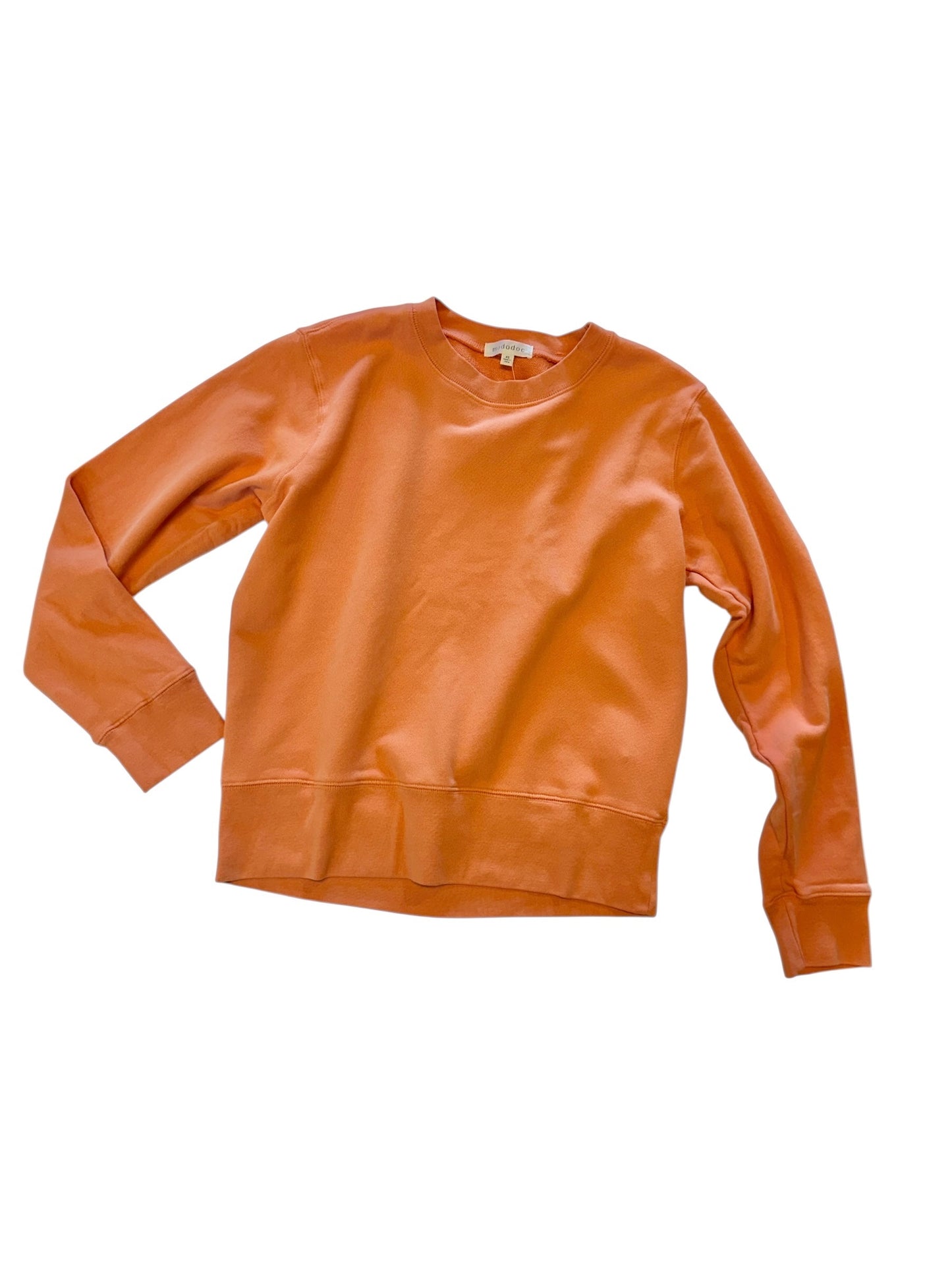Open Crew Neck Pullover in apricot brandy by Mododoc