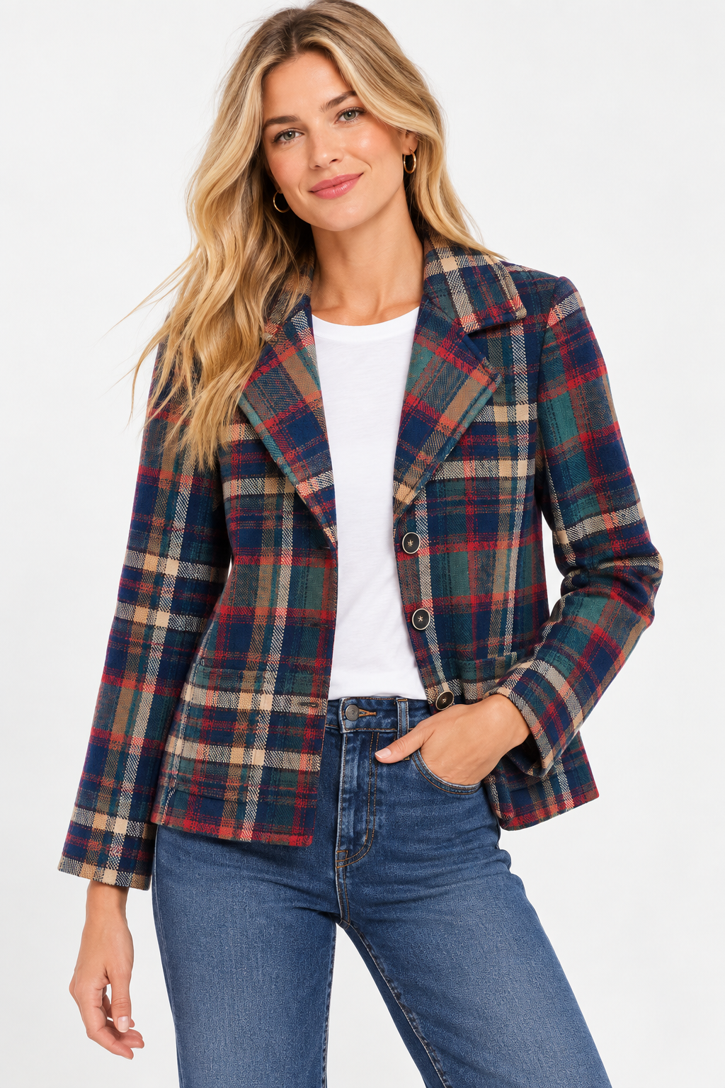 Plaid Blazer in multi by Aldo Martins