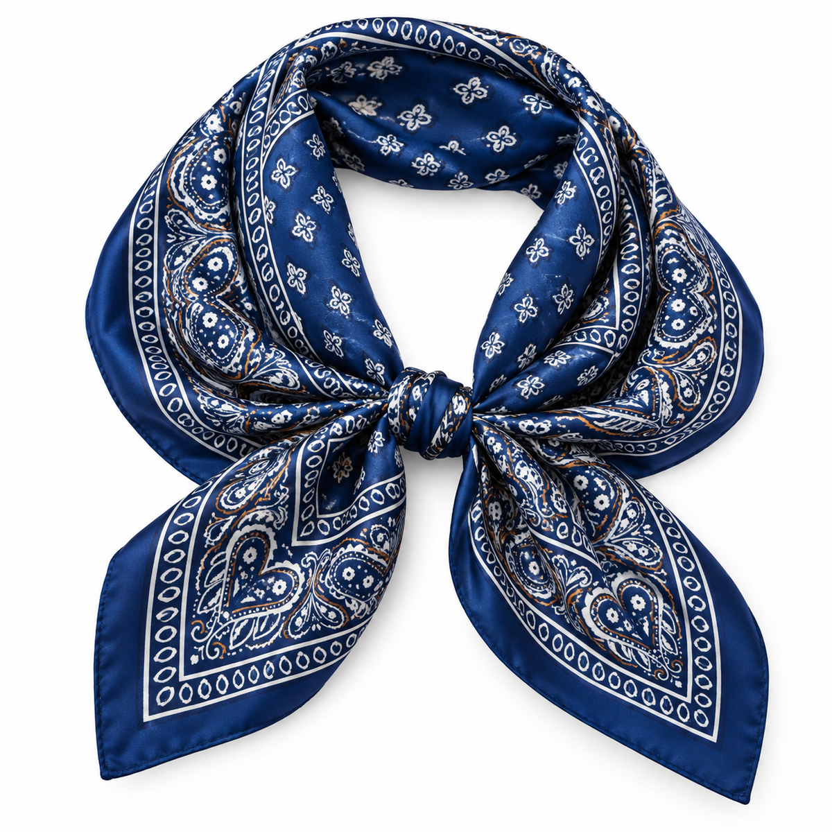 Paisley Printed Bandana Scarf in dark blue