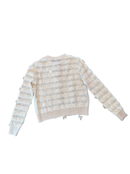 Jeney Tie Front Cardigan in ivory by Blank