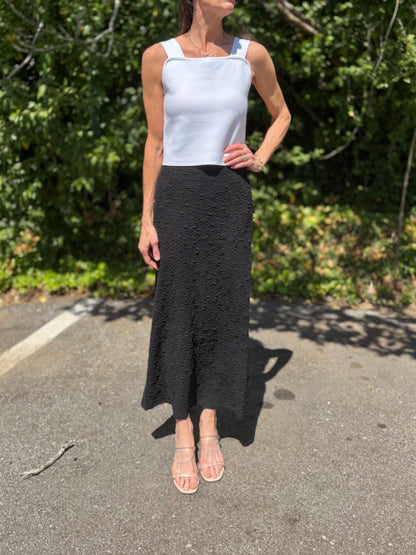 Wide Strap Knit Tank in white by Lilla P