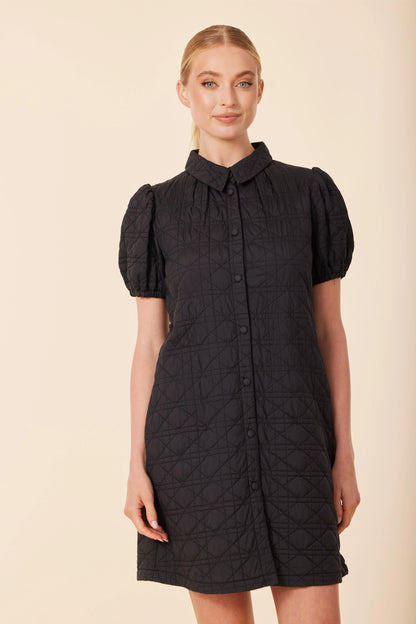 Nylon Quilted Dress in black by Dolce Cabo
