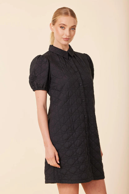 Nylon Quilted Dress in black by Dolce Cabo