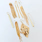 Knotted Metal Fringe Earring in gold by Virtue