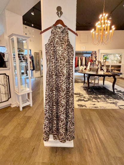 Jacinta Metallic Linen Dress in impala print by Lanhtropy