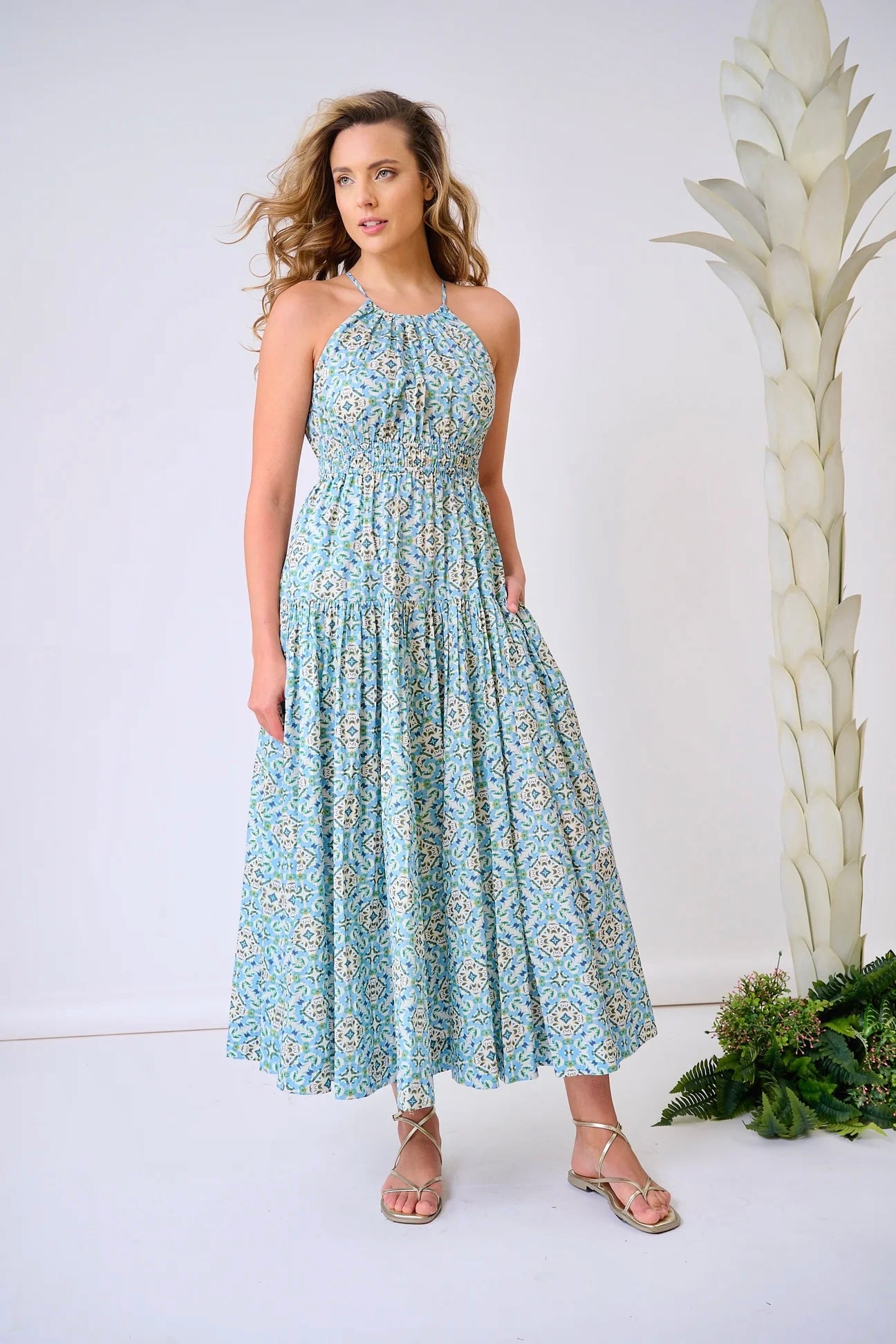 Haven Halter Neck Maxi Dress in english tile by Brooks Avenue – SavVy