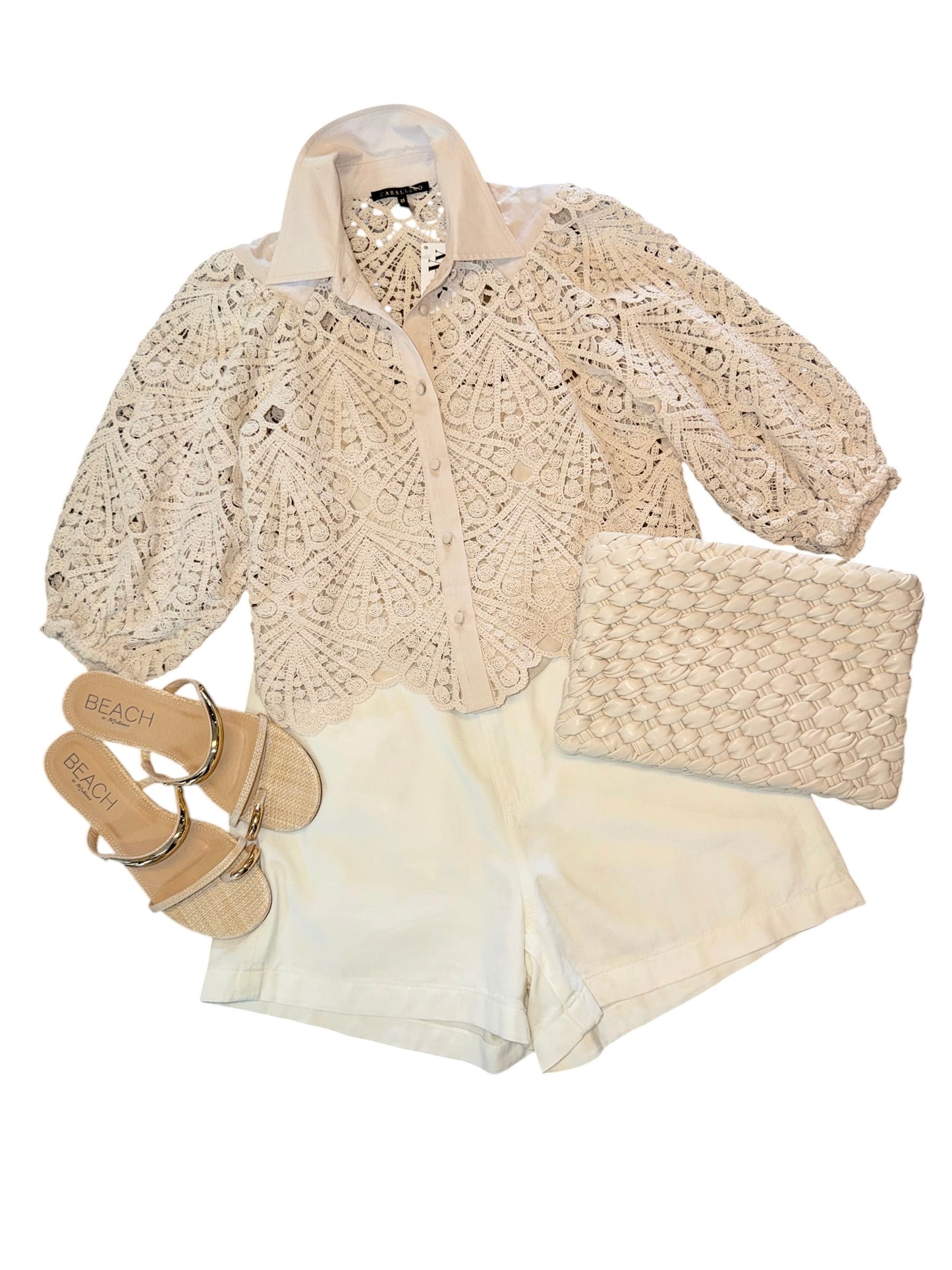 Juliette Top in natural lace by Caballero