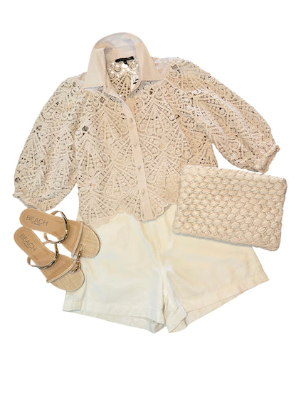 Juliette Top in natural lace by Caballero