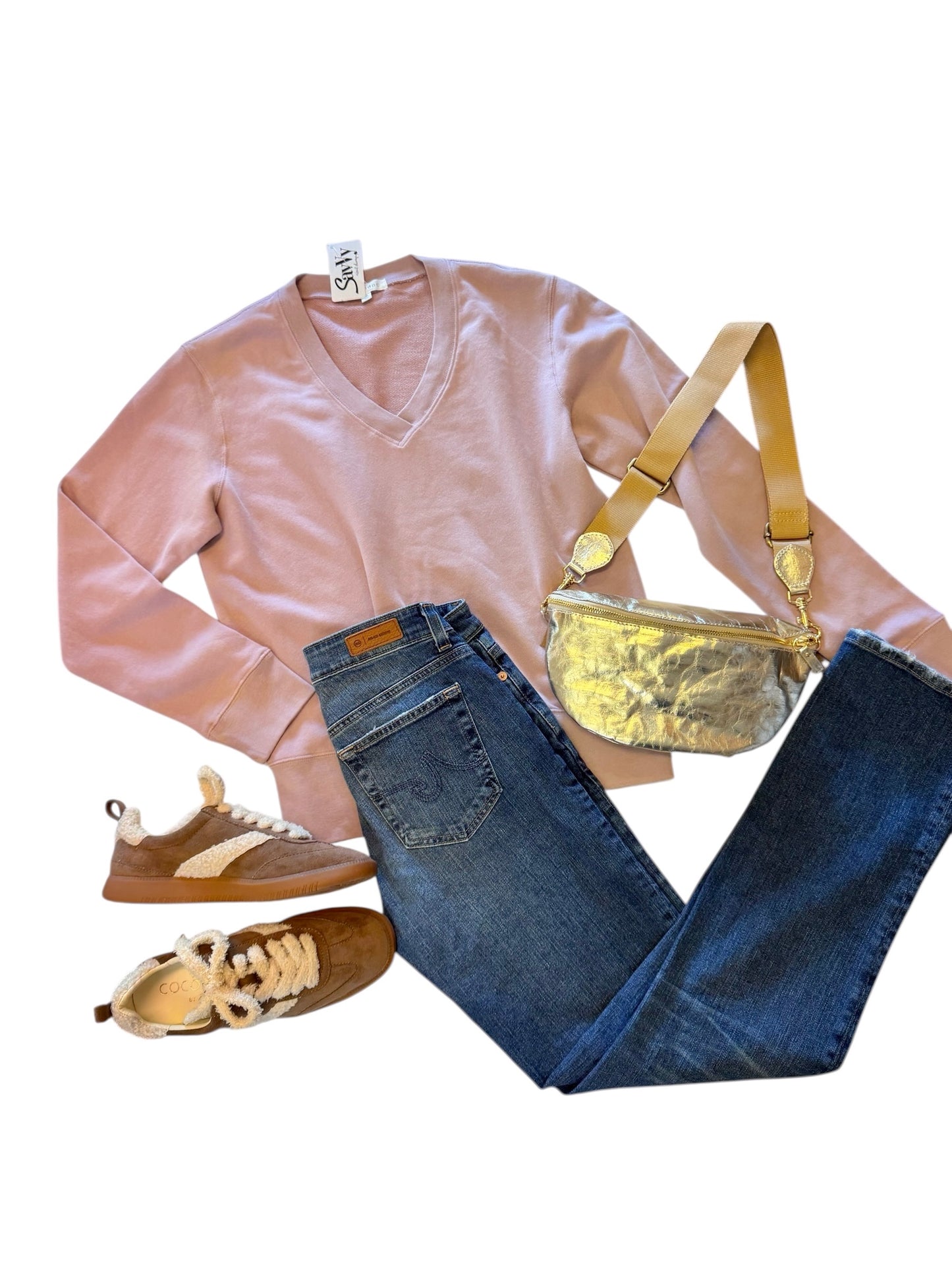 Deep V-neck Pullover in lilac frost by Mododoc