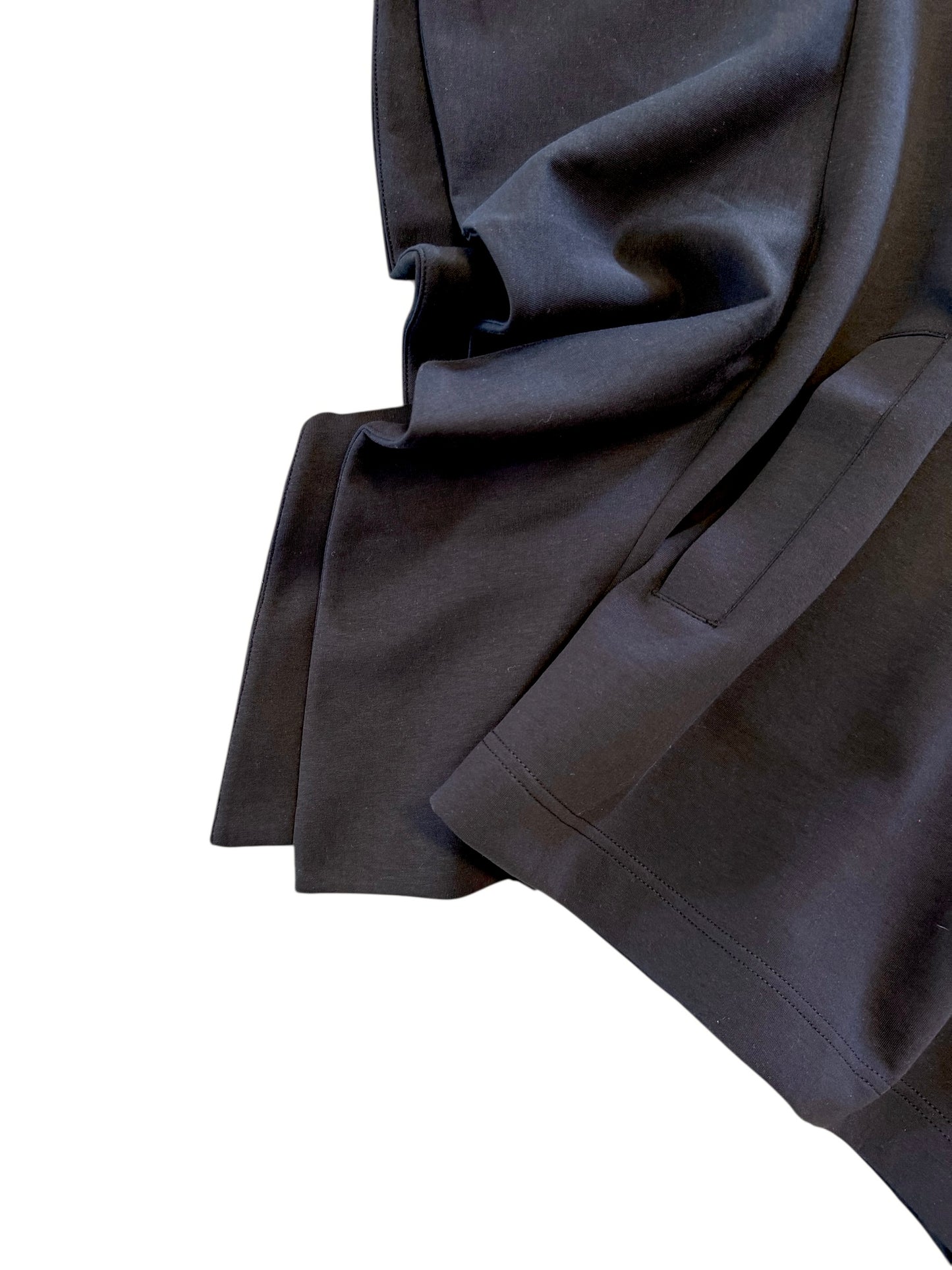 High Neck Scuba Poncho Top in black by Psophia