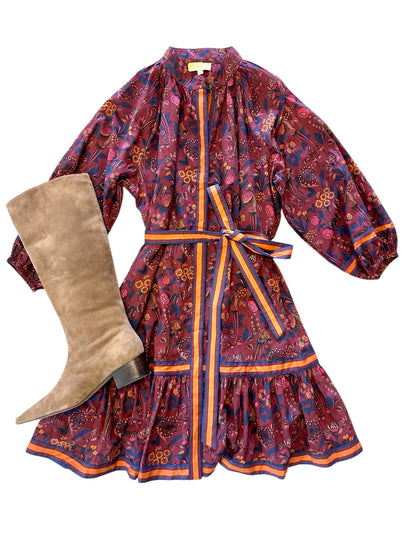 Malta Mini Dresses in partidge wine by Isla Payal