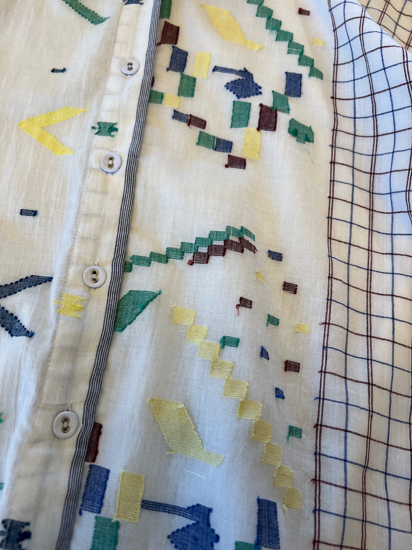 Mitena Handwoven Shirt in ivory by Conditions Apply