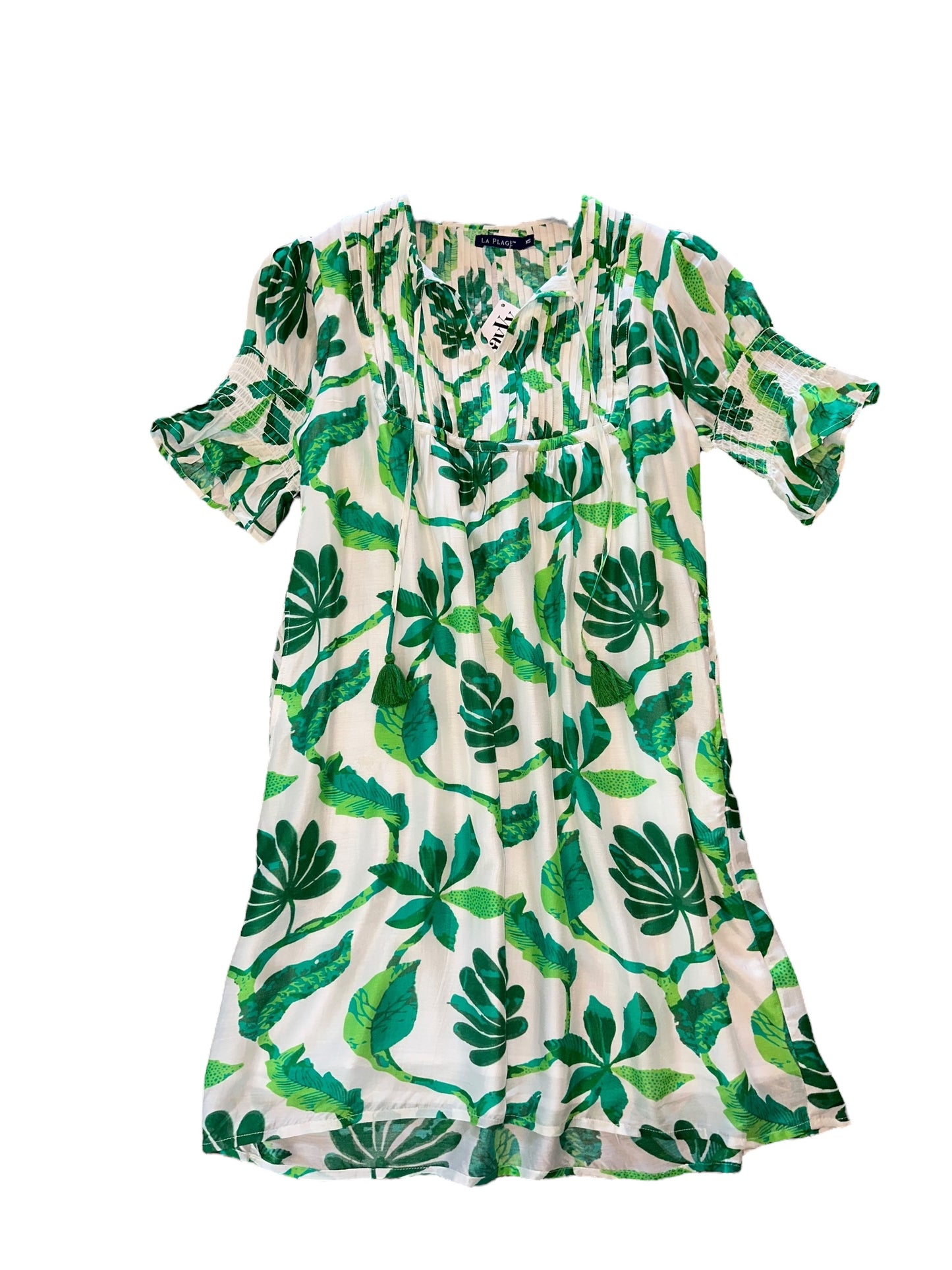 Celerie Jungle Vines Dress in white/turquoise/greens by LA Plage