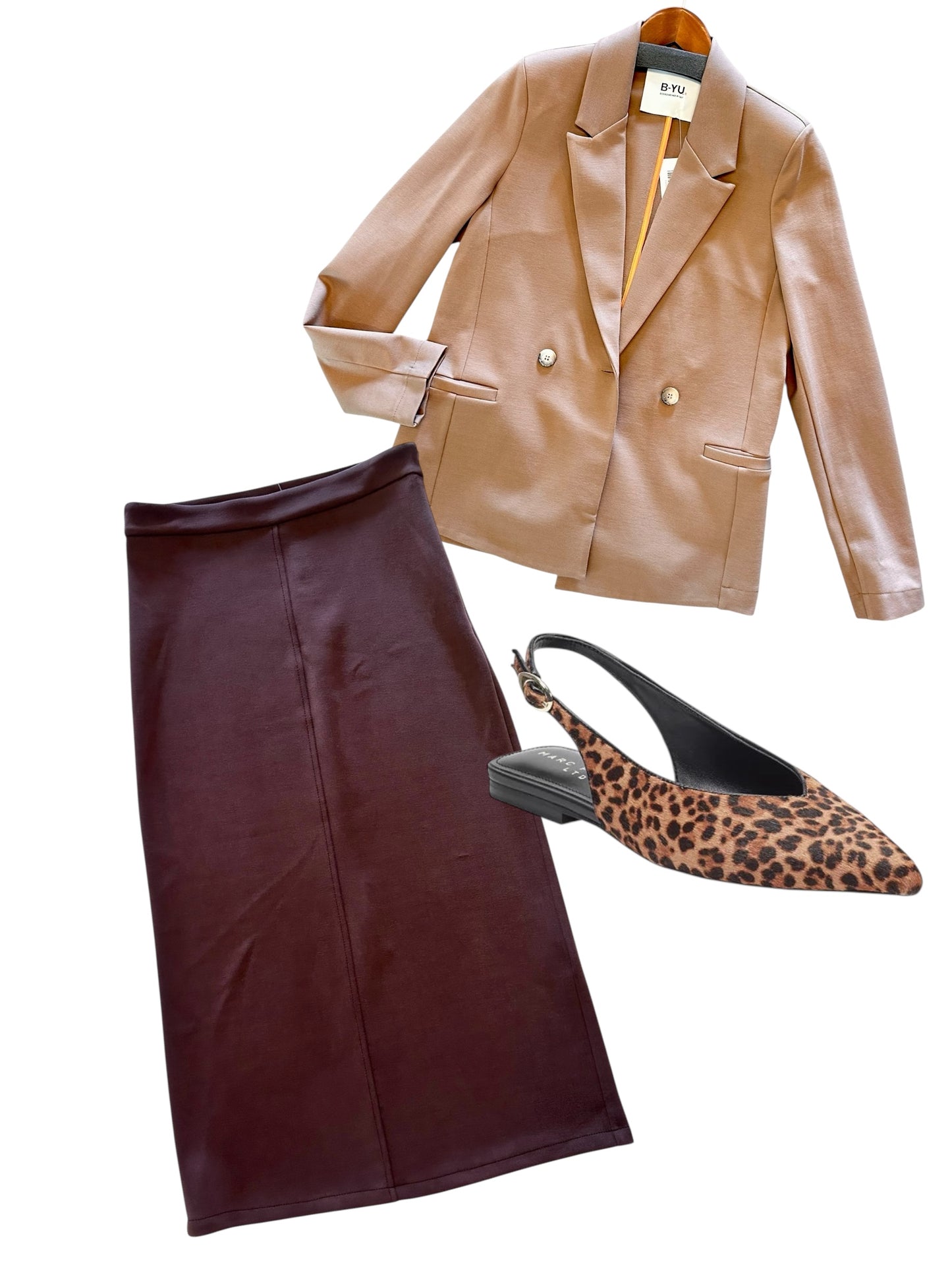 Scuba Skirt in dark brown by B-YU