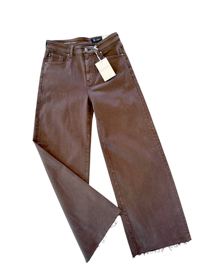 Saige Wide Leg Crop in sulfur burnt umber by AG
