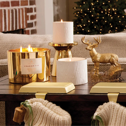 3-wick Gilded Gold Poured Candle in frasier fir by Thymes