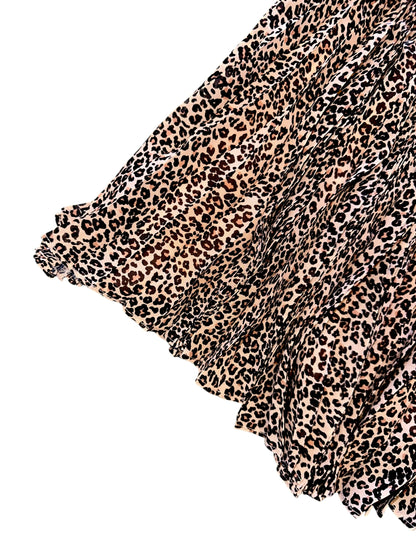 Baby Leopard Pleated Maxi Skirt in pink by Farm Rio