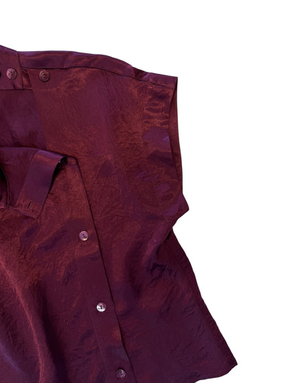 Wide Button Blouse in merlot by Esqualo