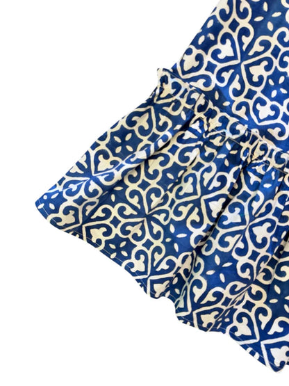 Nikki Sleeveless Mini Dress in blue/white by Fitzroy & Willa