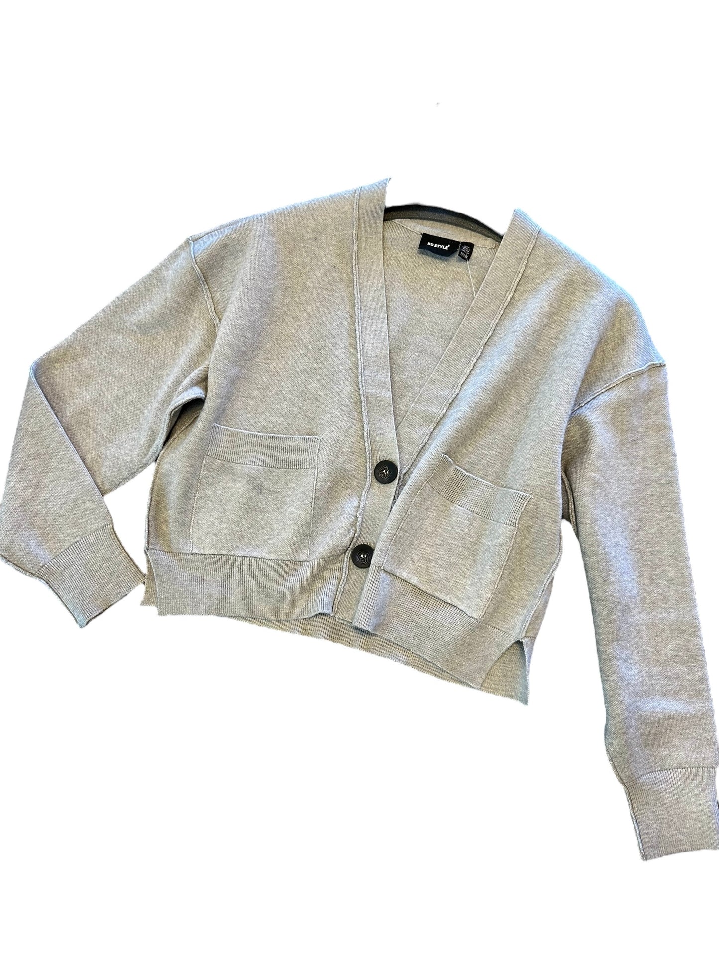 Patsy Long Sleeve V-Neck Cardigan in grey melange by RD