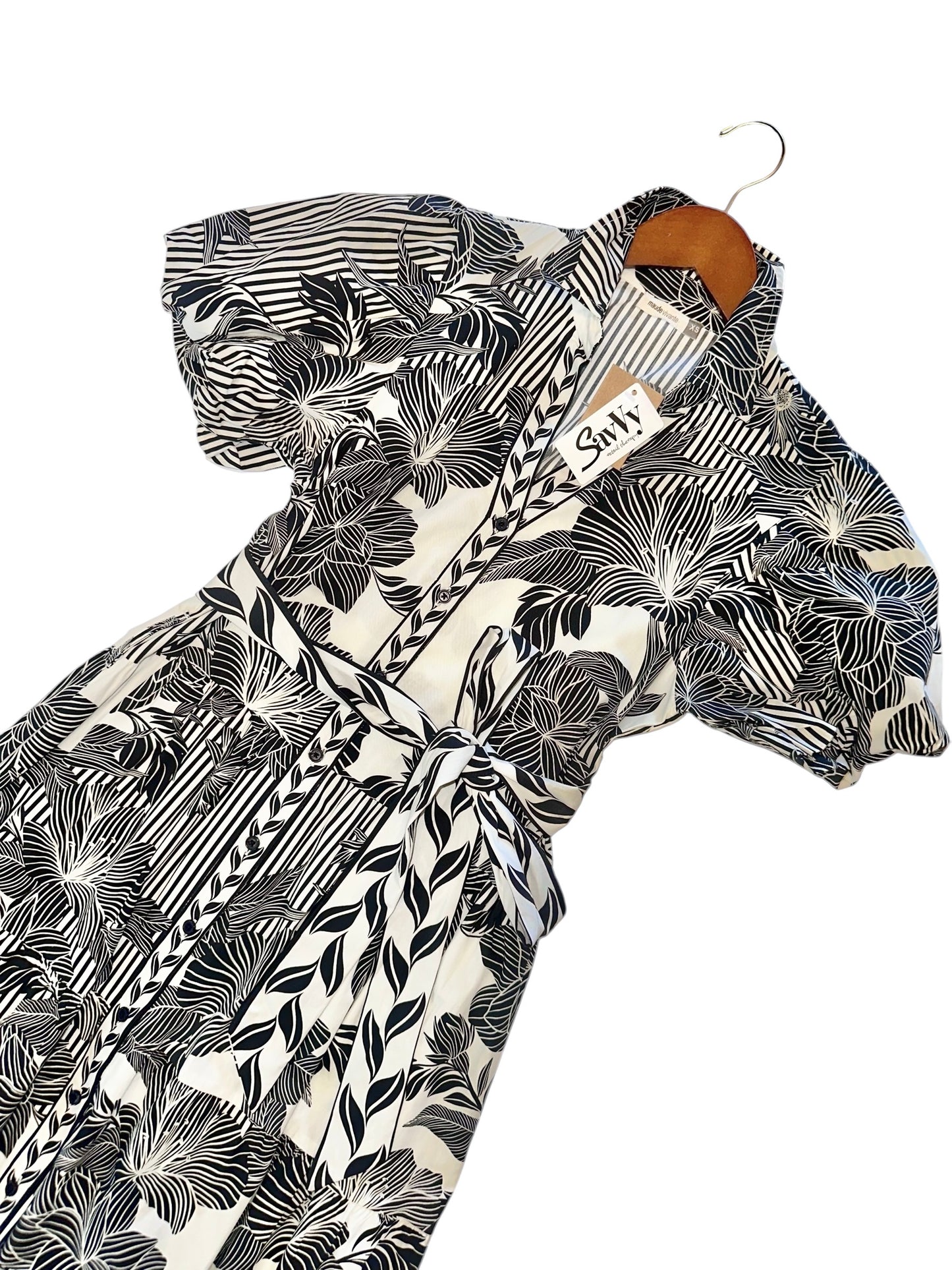 Della Printed Maxi Dress in noir floral by Maude Vivante