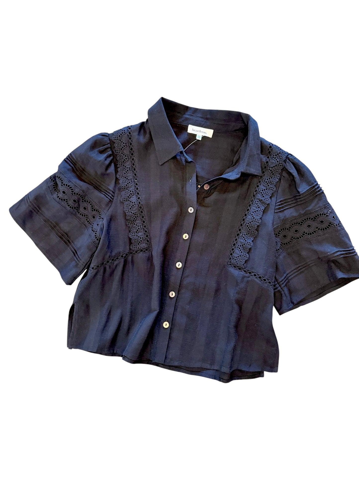 Carmen Cotton Voile Top in black by Heartloom