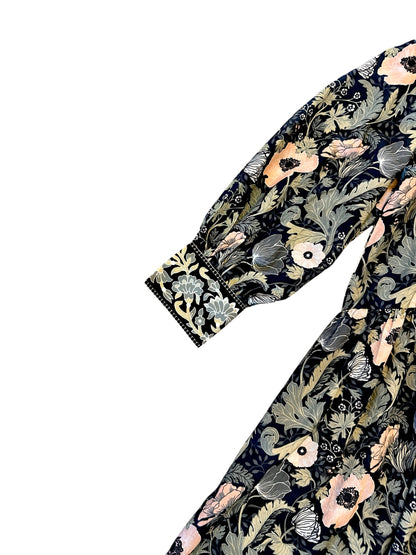 Leonor Long Sleeve Short Dress in moss by Bindu