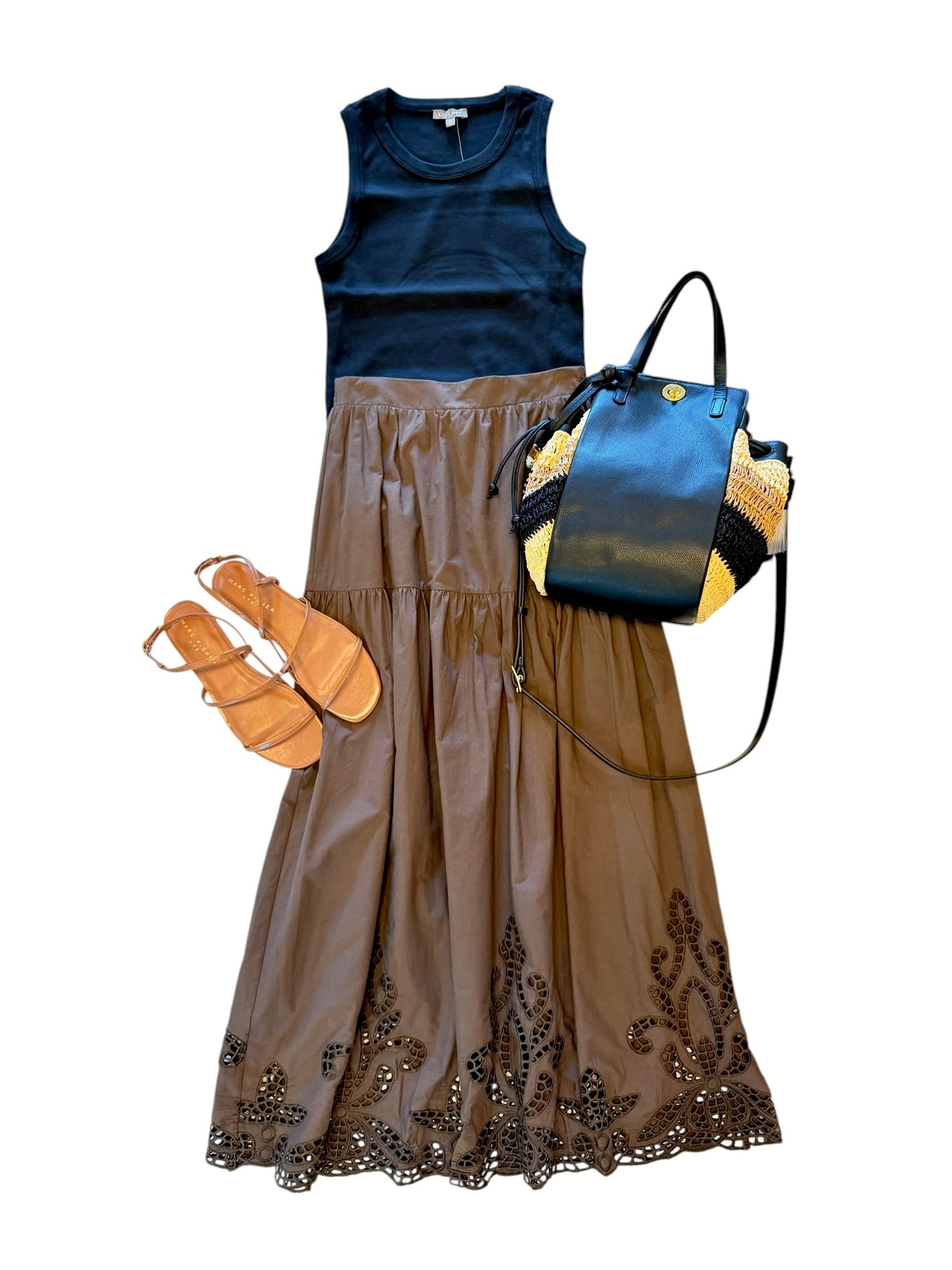 Arly Eyelet Maxi Skirt in coco by Heartloom