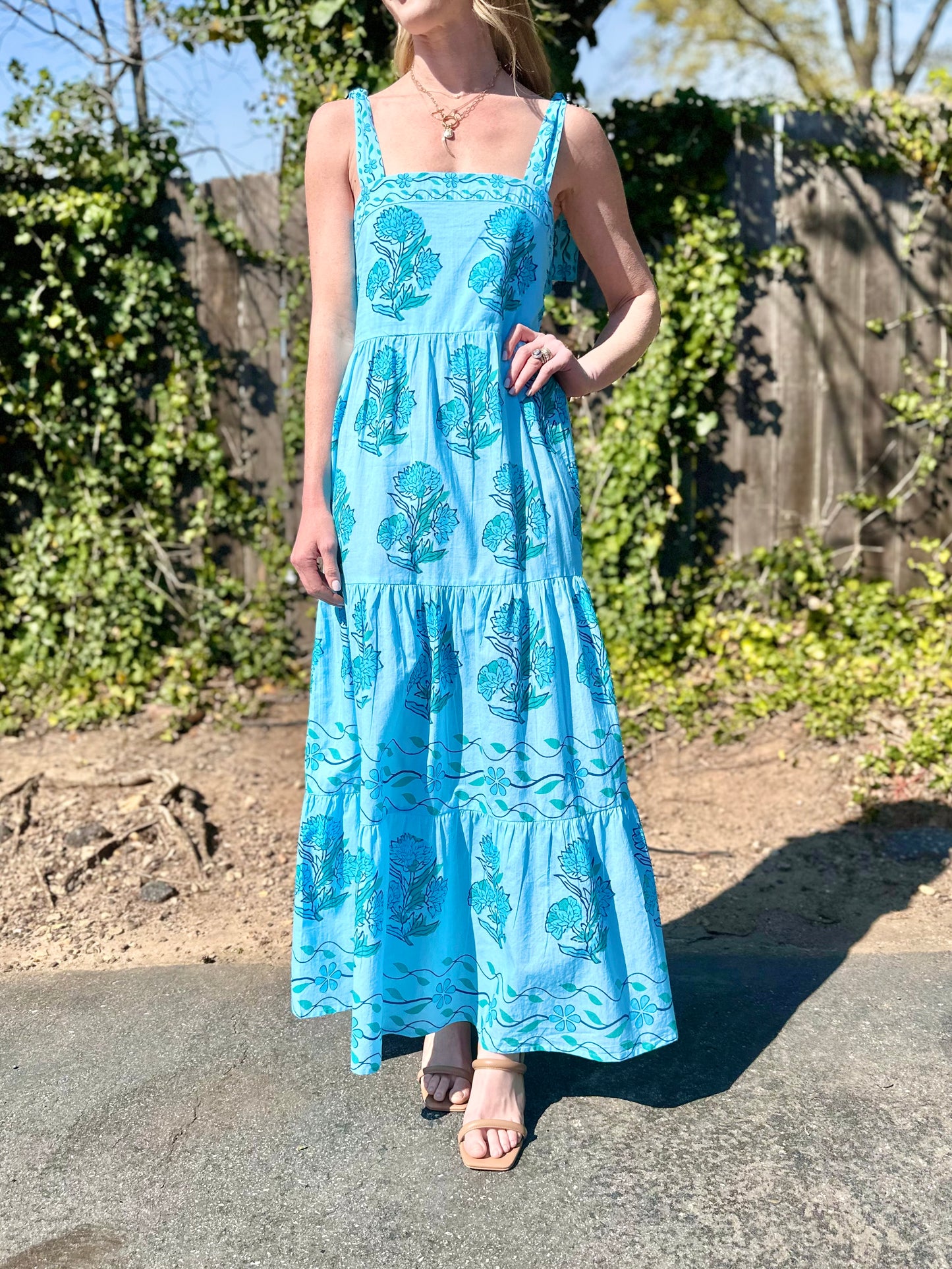 Magnolia Dress in blue lagoon by Bindu