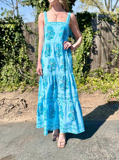 Magnolia Dress in blue lagoon by Bindu