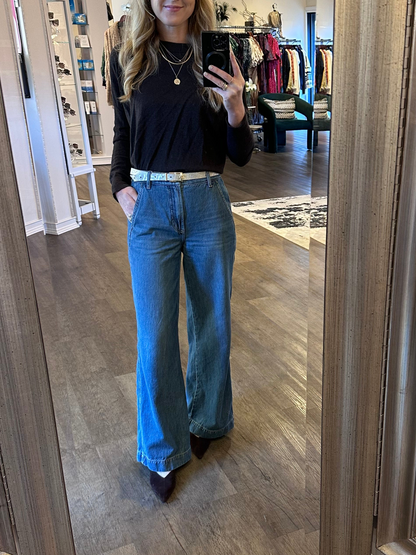 Jadyn Seamed Low Slung Palazzo in imagine by Pistola