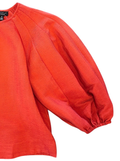 Round Neck Voluminous Paneled 3/4 Sleeve Blouse in amber by Current Air