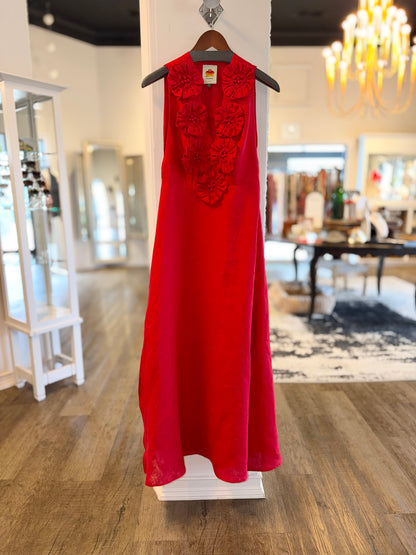 Sleeveless Midi Dress in red by Farm Rio