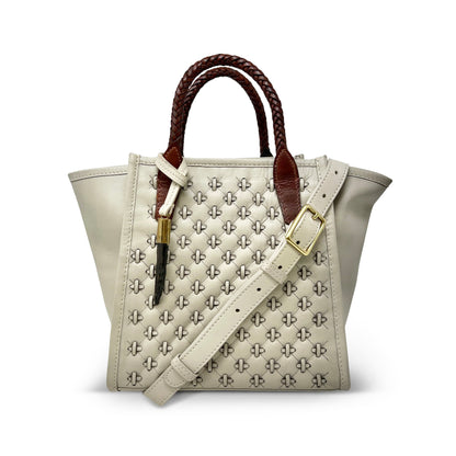 Lazer Criss Cross Mini Tote in chalk by Kempton
