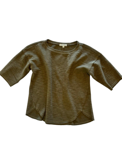 Elbow Sleeve Curve Hem Top in cloud fern by Mododoc