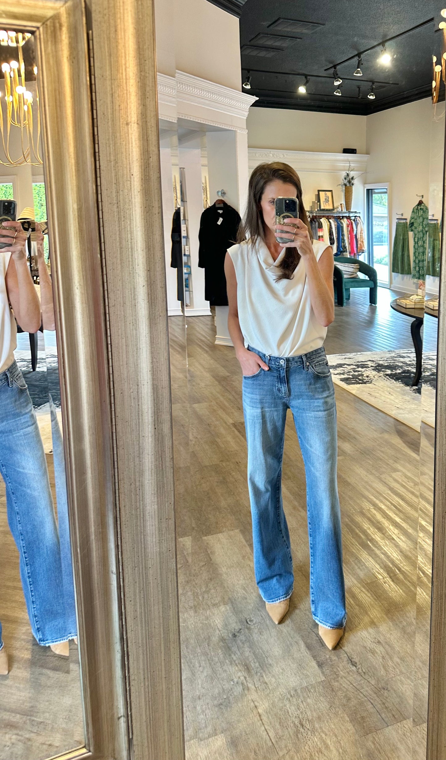 Adria Low Rise Wide Leg in headline by AG