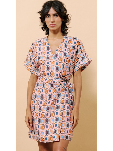 Alyha Printed Wrap Dress in soleil by FRNCH