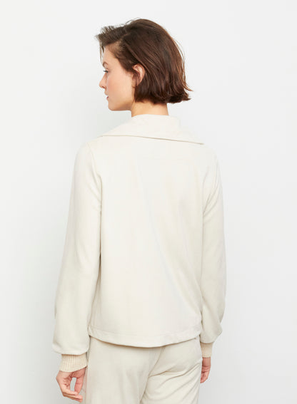 Broad Cupro Jacket in ivory by Aldo Martins