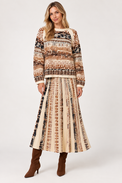 Mixed Sweater in brown multi by Aldo Martins